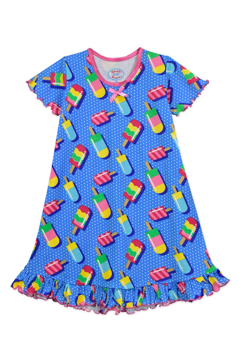 Short Sleeve Ruffle Nightgown, Main, color, Popsicles
