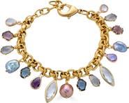 Loni Paul Jewelry Colorful Gemstone and Pearl Charm Bracelet