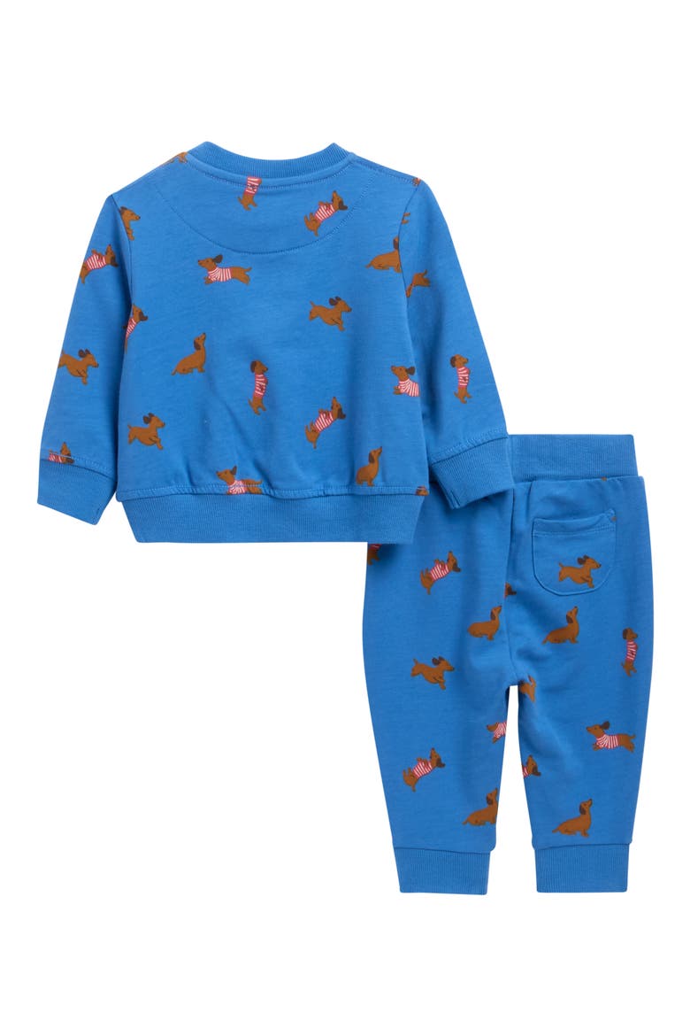Stretch Cotton Sweatshirt & Joggers Set, Alternate, color, BLUE SAUSAGE DOGS
