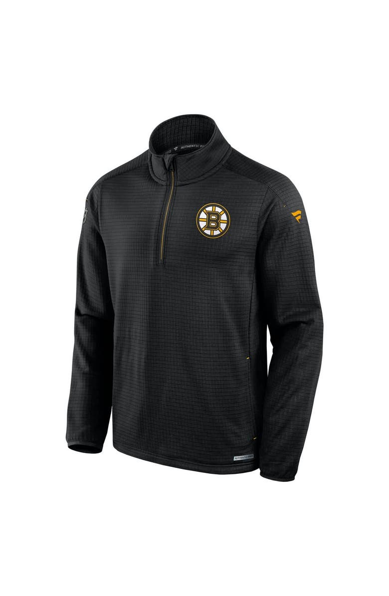 FANATICS Men's Fanatics Black Boston Bruins Big & Tall Authentic Pro Quarter-Zip Top, Alternate, color, Black