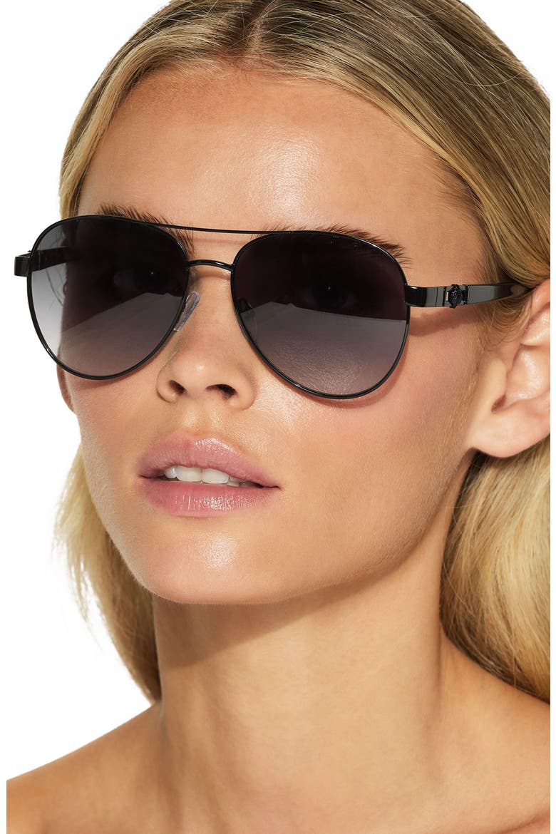 57mm Gradient Navigator Sunglasses, Alternate, color, BLACK/ SMOKE GRADIENT