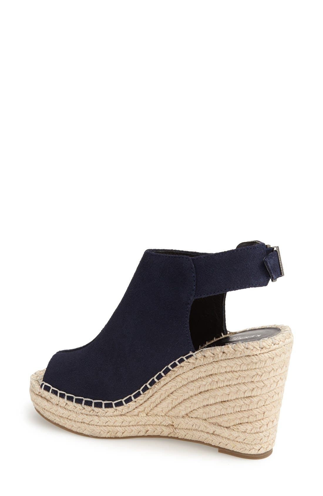 New York 'Olivia' Espadrille Wedge Sandal, Alternate, color, NAVY