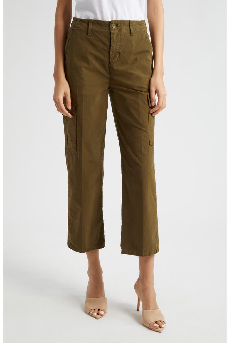 Zoella Stretch Cotton Crop Cargo Pants, Main, color, BRITISH KHAKI