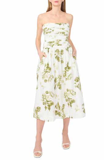 Strapless Cotton Midi Dress