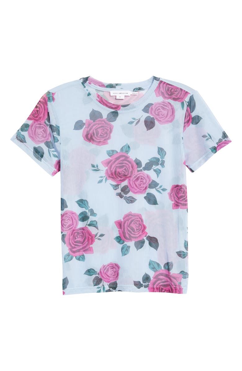 Good American MESH BABY TEE, Alternate, color, 