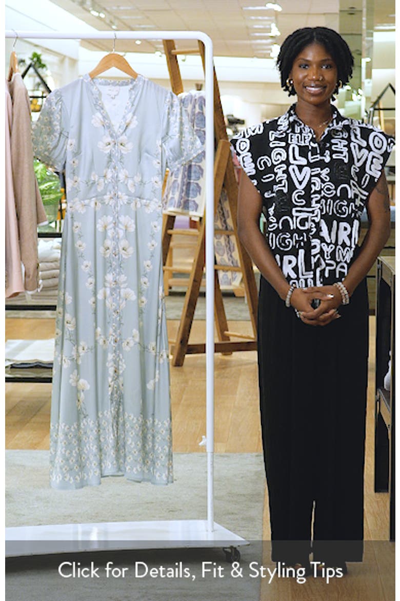 Jailyn Floral Print Satin Maxi Dress video