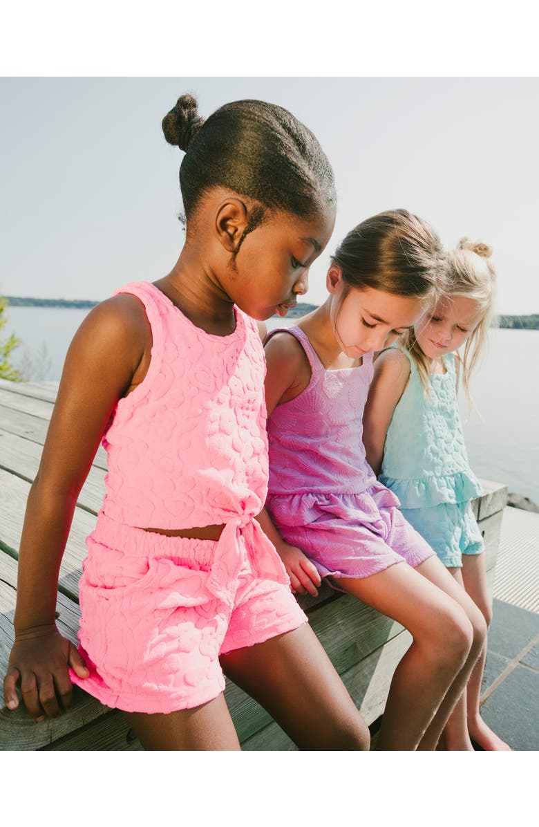 Deux par Deux Terry Tank Top with Elastic Waist Shorts Set, Alternate, color, Pink