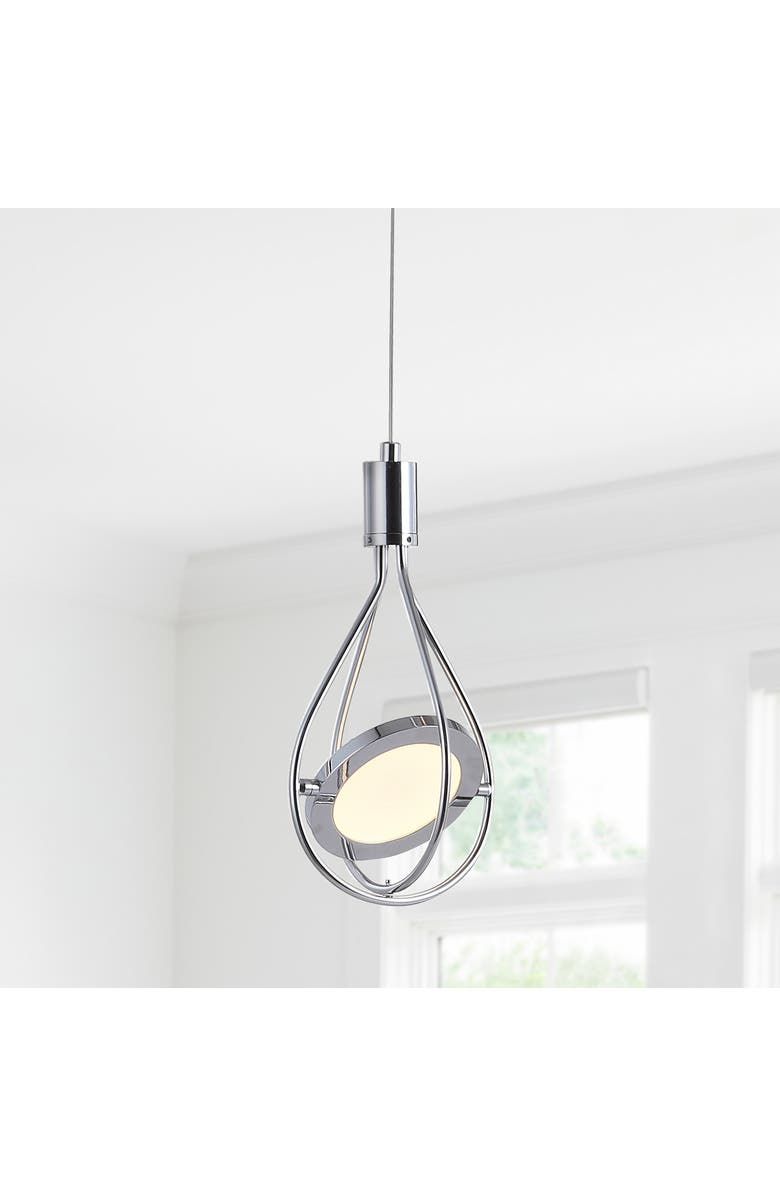 JONATHAN Y Orion Adjustable Modern Integrated 1-Light Cluster LED Metal Pendant, Alternate, color, Chrome