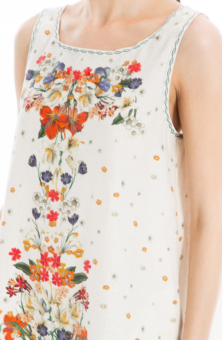 MAX STUDIO LONDON Floral Linen Blend Shift Dress, Alternate, color, 