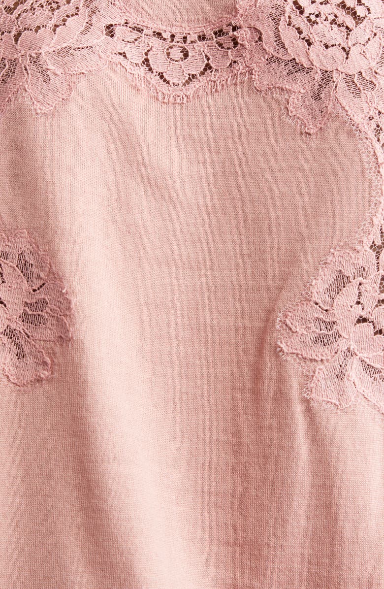 Dolce&Gabbana Lace Trim Sweater Tank, Alternate, color, Rosa Polvere Scuro