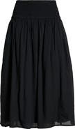 Open Edit Smock Waist Midi Skirt