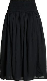 Open Edit Smock Waist Midi Skirt