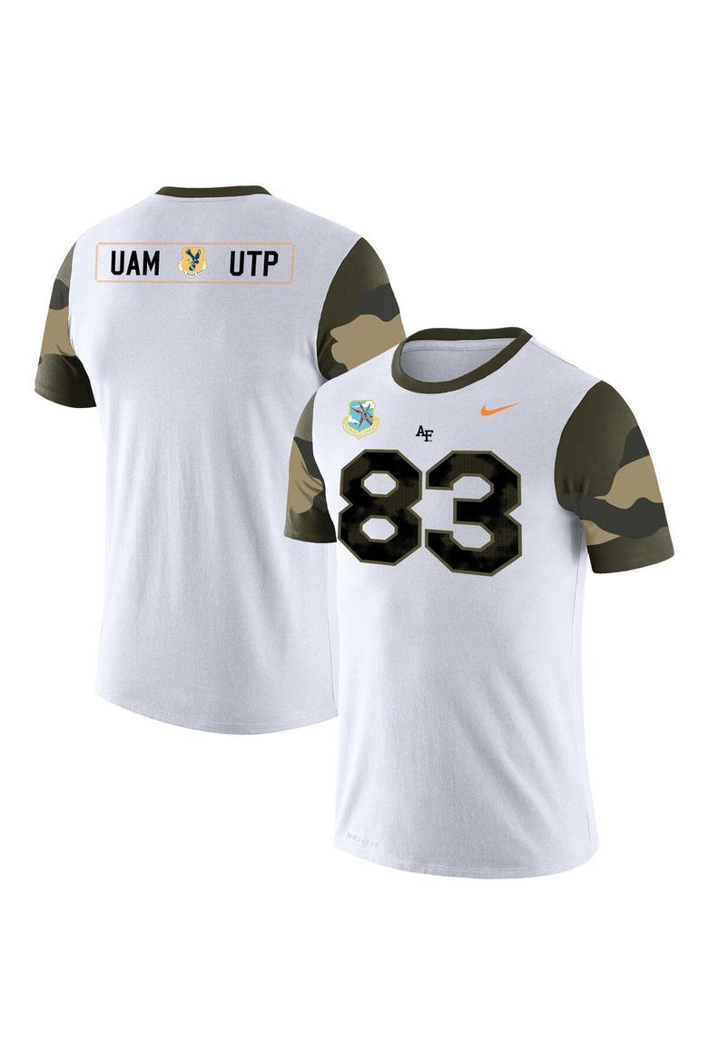 Men's Nike White Air Force Falcons B-52 Jersey Replica T-Shirt, Main, color, White