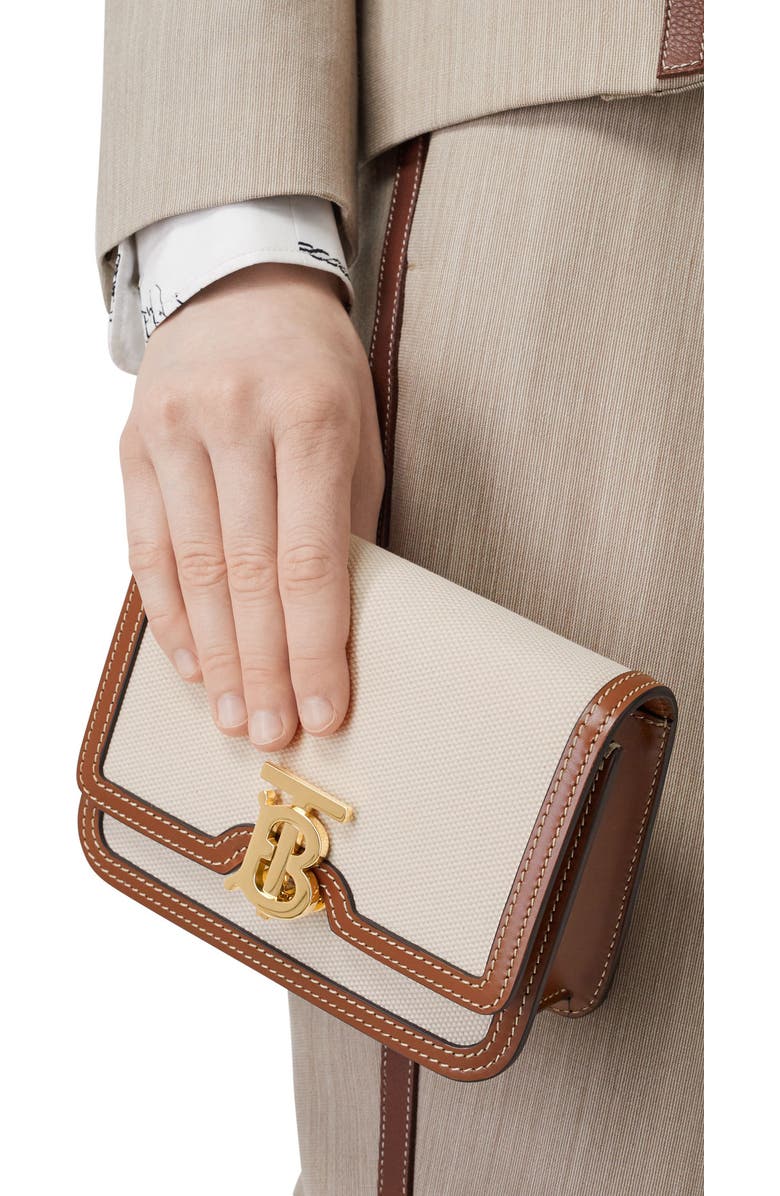 Burberry TB Monogram Canvas & Leather Shoulder Bag, Alternate, color,