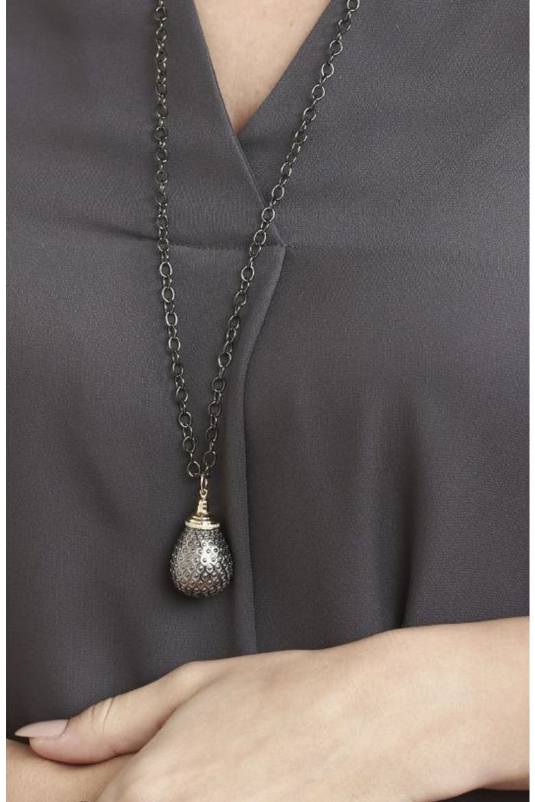 Drop Pendant, Alternate, color, Oxidized Silver