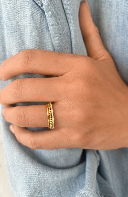 Adornia Set Of 3 Assorted Stackable Rings In Gold