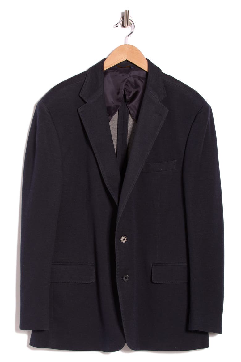 Navy Solid Cotton Blend Sport Coat, Alternate, color, NAVY SOLID