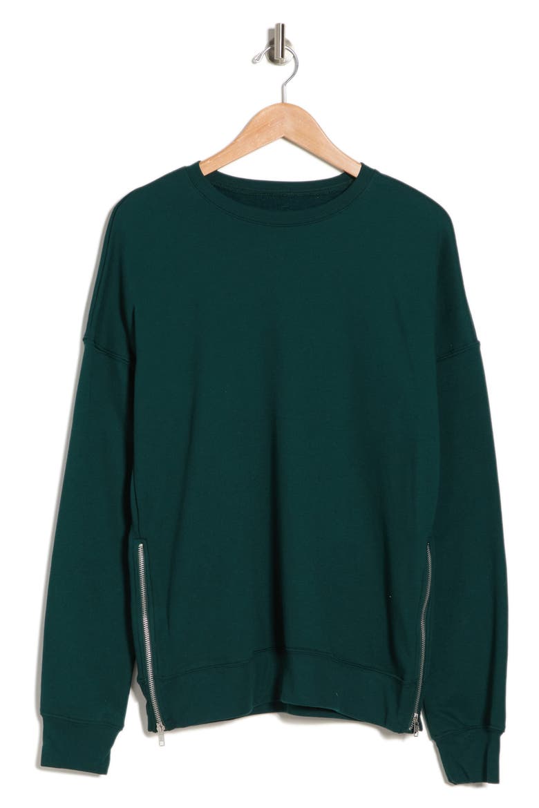 Side Zip Sweatshirt, Alternate, color, DEEP SEA