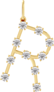 Everlee Orbit Letter "R" Lab Diamond Charm in 14K
