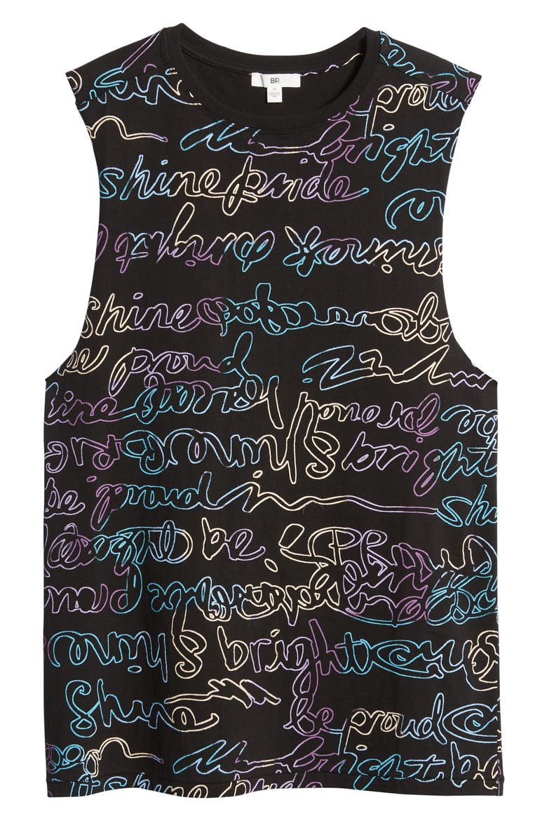 Pride Gender Inclusive Graphic Tank, Alternate, color, BLACK SHINE BRIGHT OMBRE