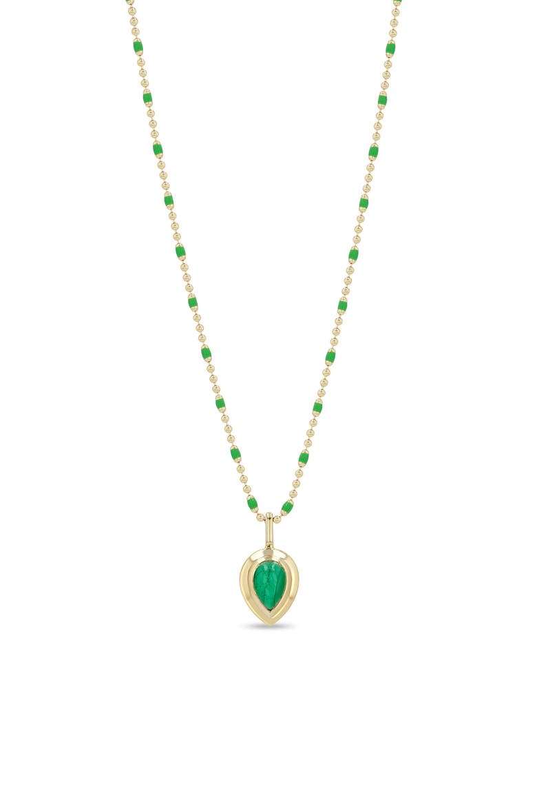 14K Yellow Gold Malachite Teardrop Necklace, Main, color, 14K YELLOW GOLD