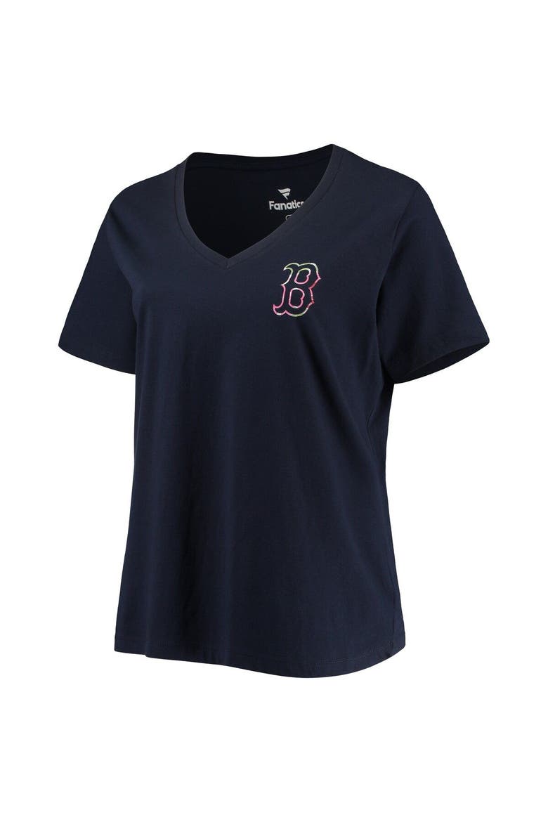 Women's Navy Boston Red Sox Plus Size #1 Mom 2-Hit V-Neck T-Shirt, Alternate, color, Navy