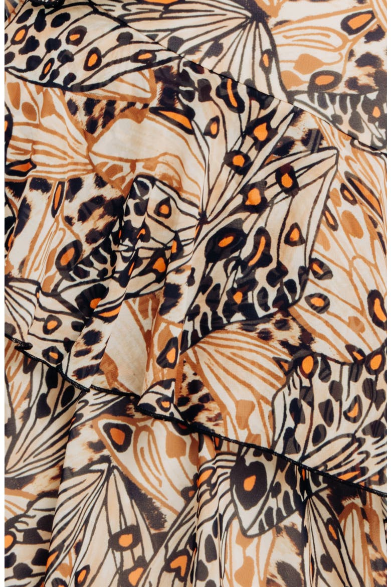 Alicia Floral Print High/Low Dress, Alternate, color, NEUTRAL BUTTERFLY