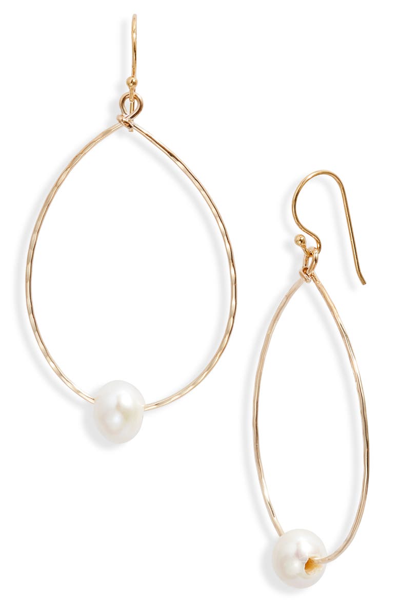 Freshwater Pearl Teardrop Earrings, Main, color, GOLD