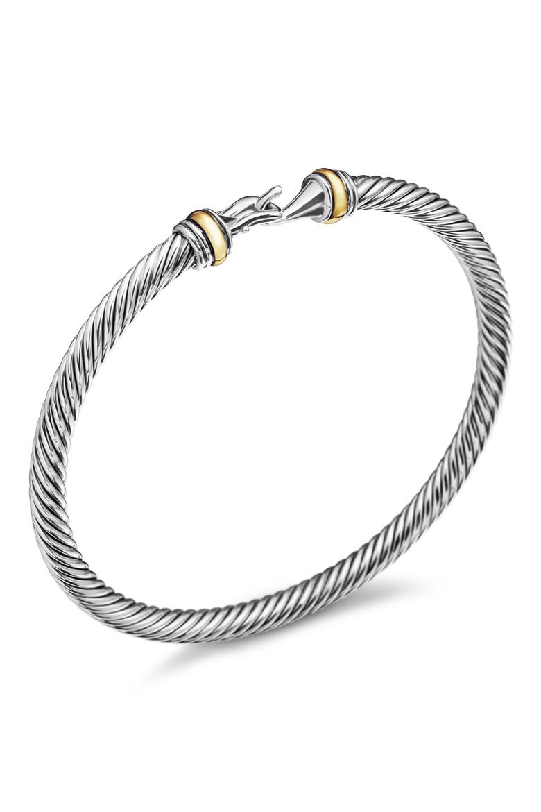 Cable Buckle Bracelet with Gold, 4mm, Alternate, color, TWO TONE