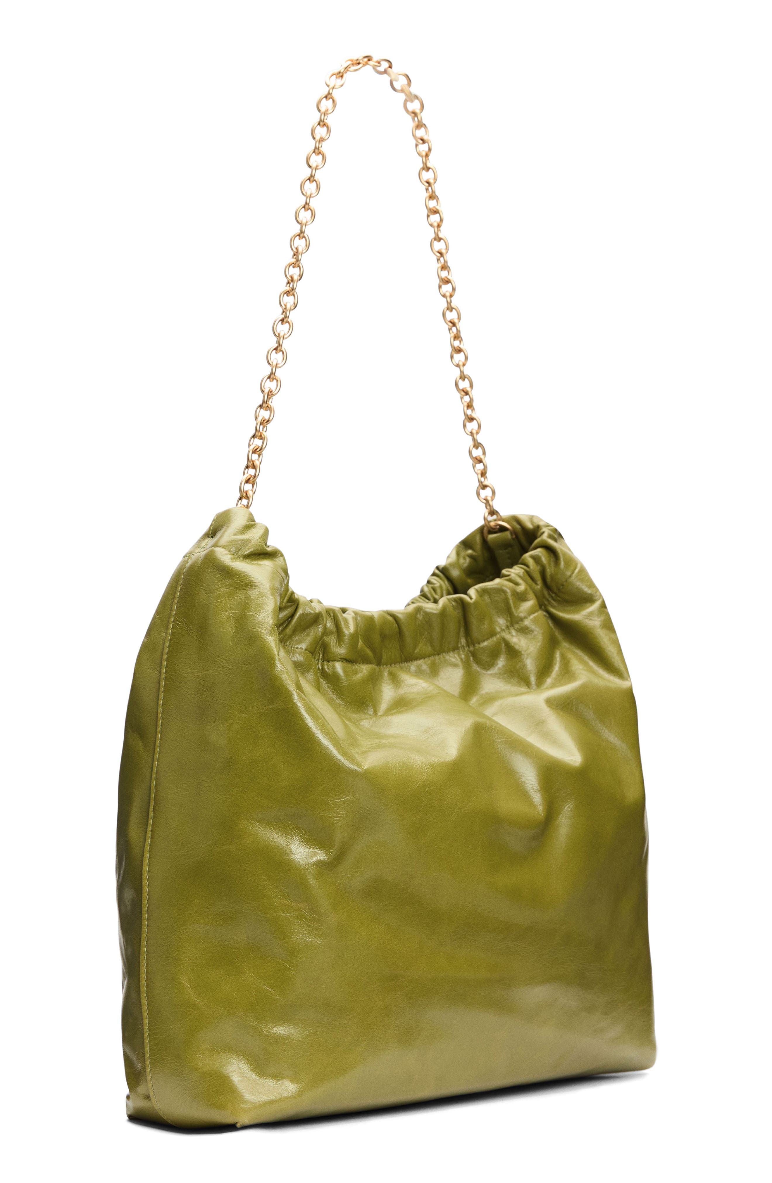 Reformation Dahlia Leather Tote, Alternate, color, Apple Green Leather