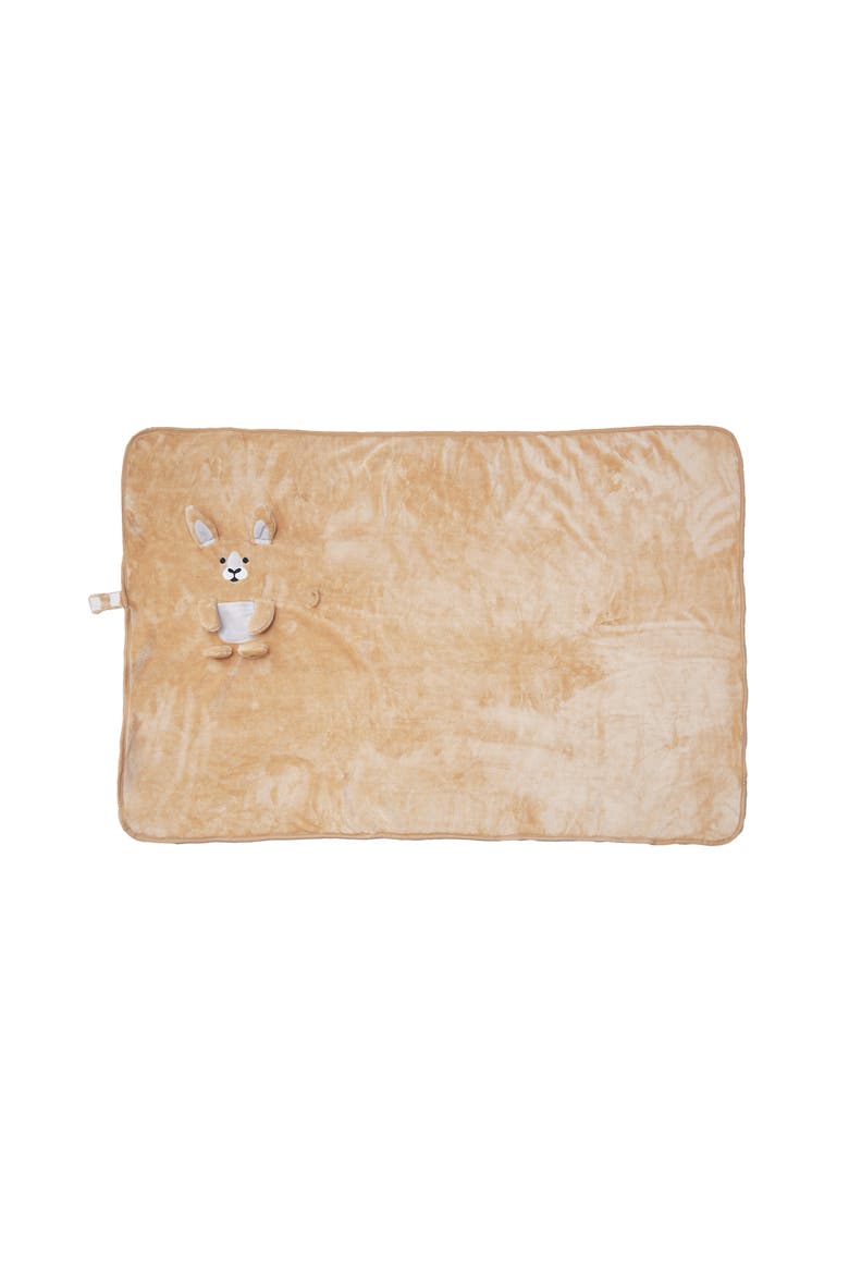 Tan Foldable Kangaroo Cozy Throw Blanket 30" x 44", Alternate, color, Brown