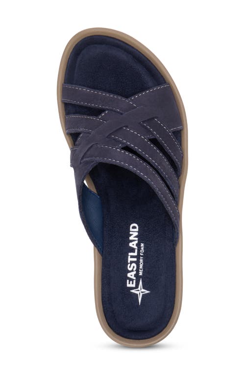 Eastland Poppy Leather Wedge Sandal In Navy
