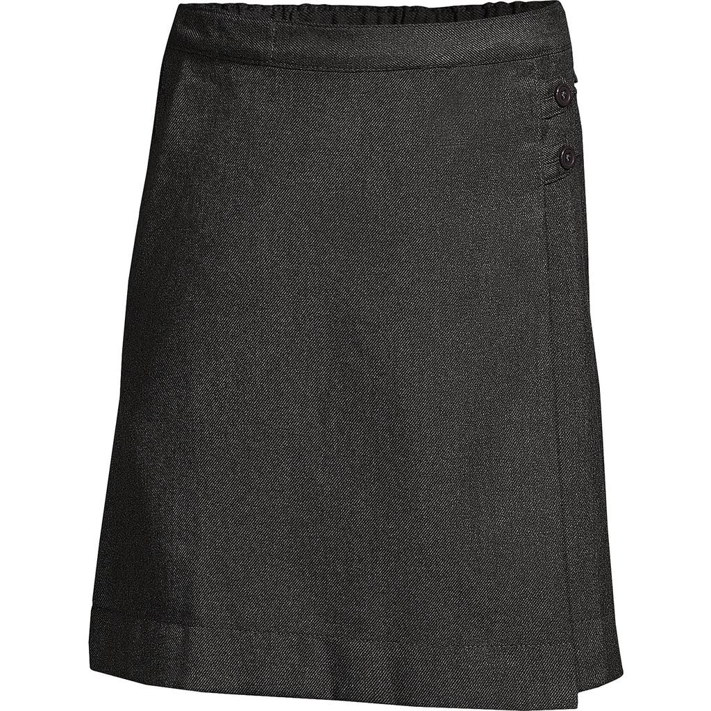Lands' End Girls Plus Solid A-line Skirt Below The Knee In Gray