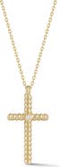 Ember Fine Jewelry 14K Yellow Gold Diamond Cross Pendant Necklace