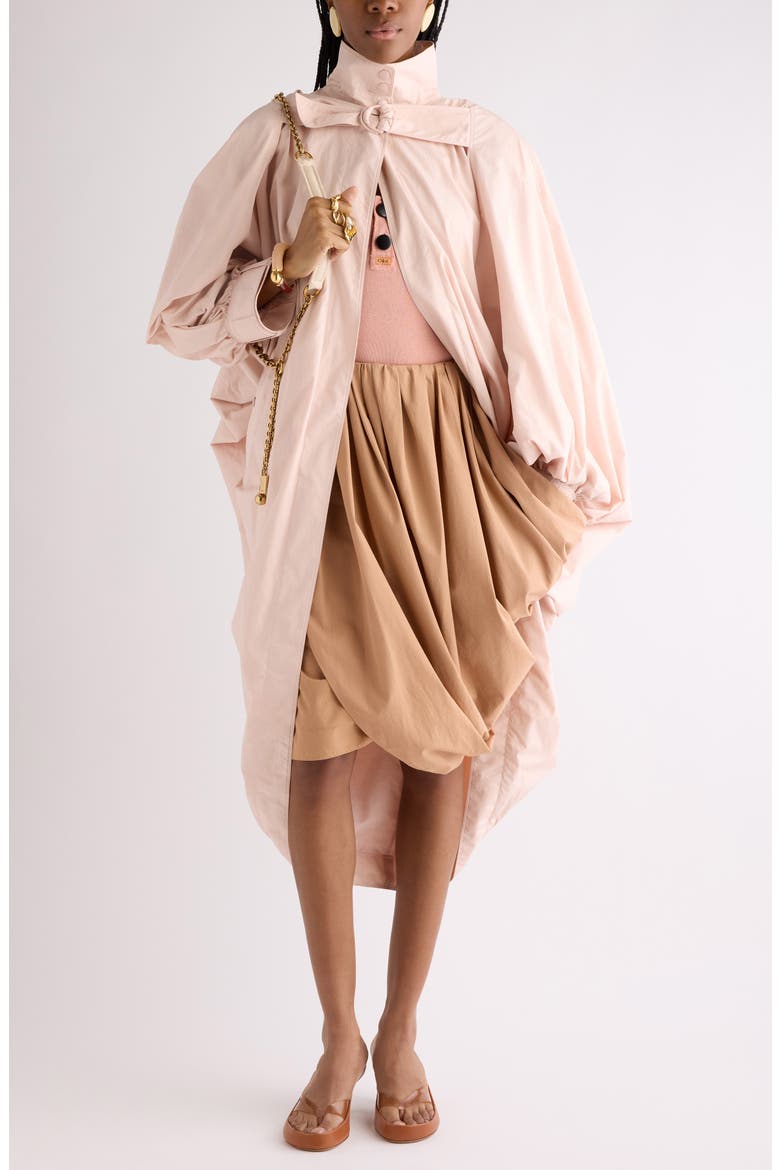 Cotton Poplin Cocoon Coat, Alternate, color, SOFTY PINK