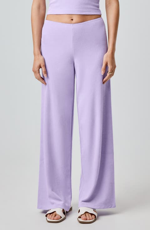 Terry Cloth Wide Leg Pants