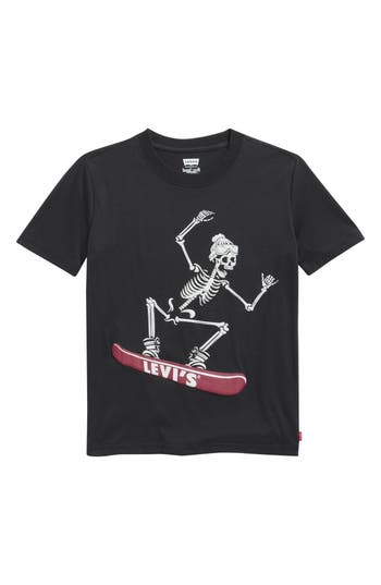 Levi's® Kids' Shredding Skeleton Graphic T-shirt In Black