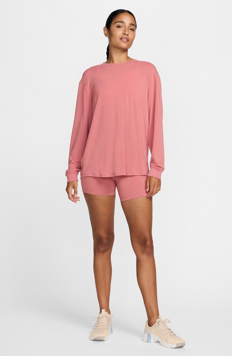 Nike One Relaxed Dri-FIT Top, Alternate, color, 634 Canyon Pink/Black
