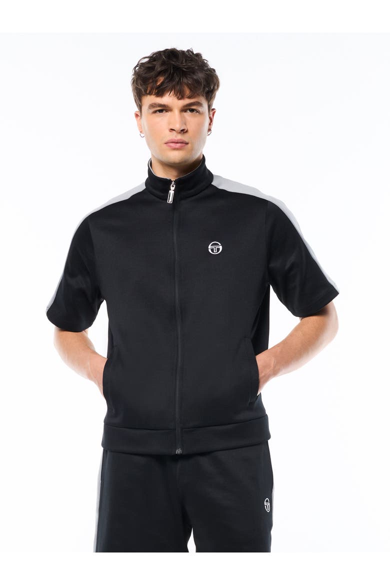 Viscotti Short Sleeve Track Jacket, Main, color, BLACK BEAUTY