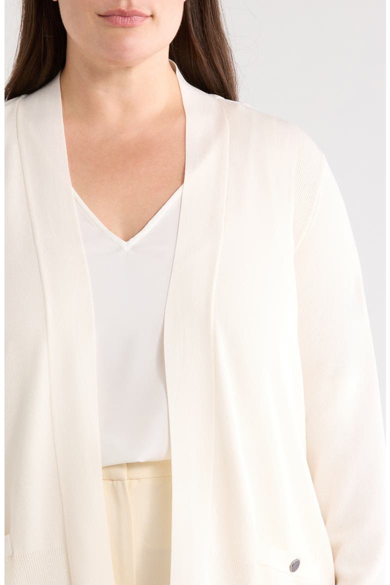 Pocket Open Front Cardigan, Alternate, color, WHITE DOVE