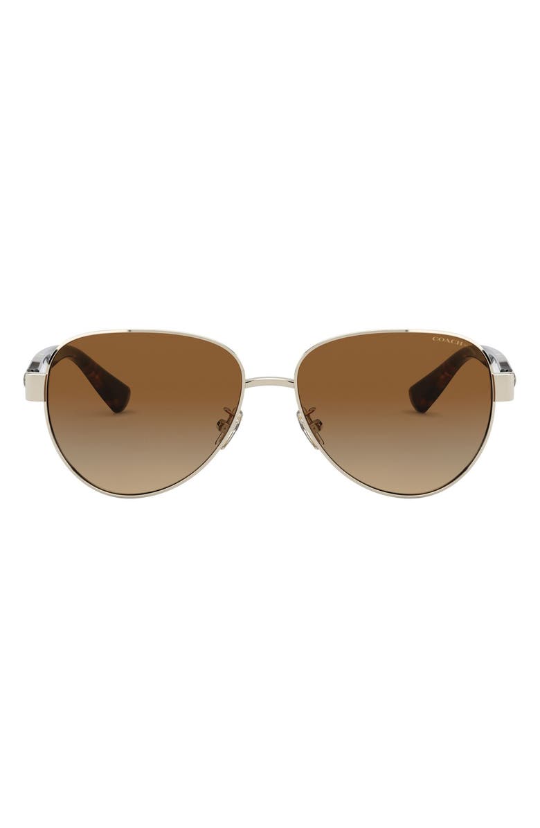 COACH 57mm Gradient Aviator Sunglasses, Main, color, 
