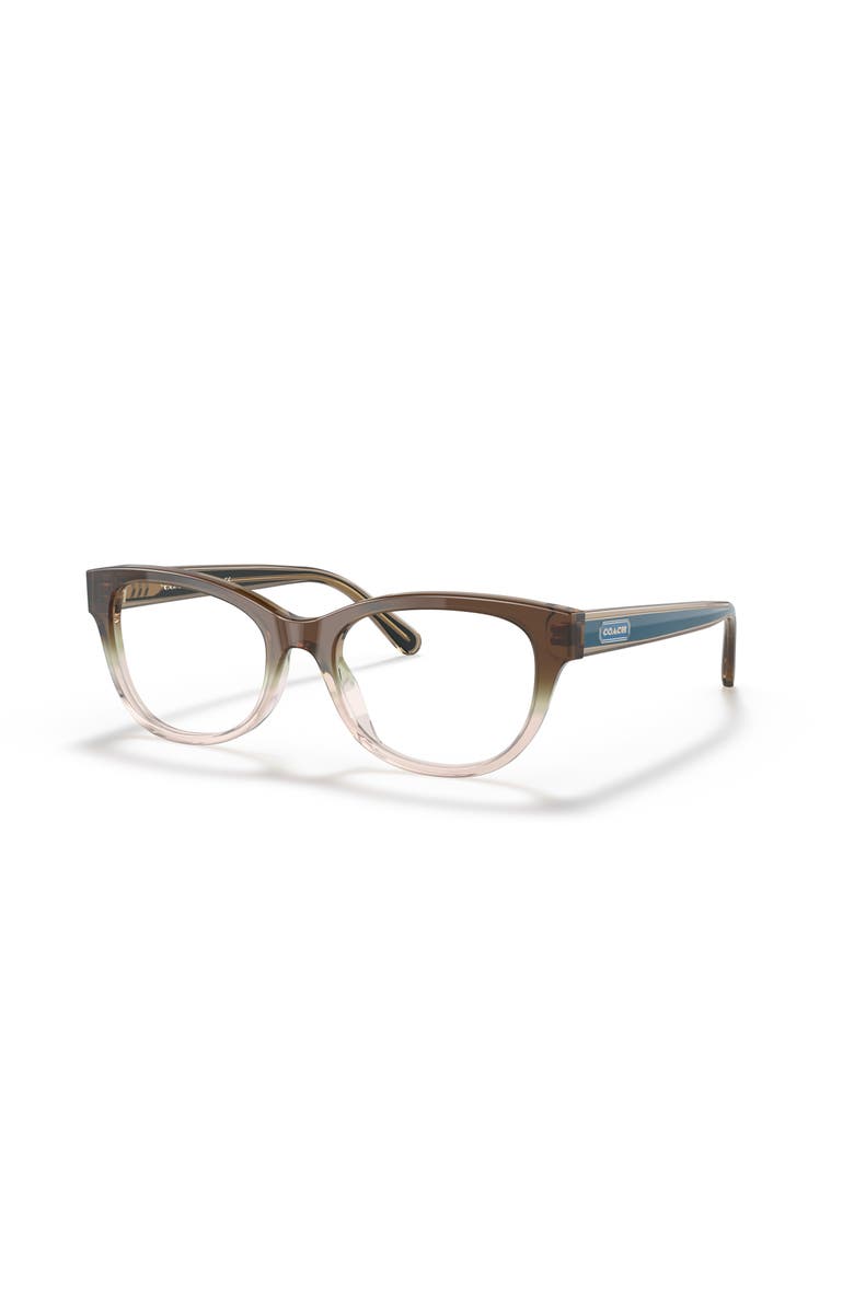 COACH 52mm Rectangle optical glasses, Main, color, Brown