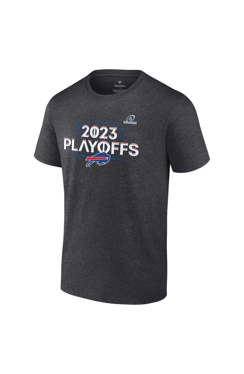 FANATICS Men's Fanatics Branded Heather Charcoal Buffalo Bills 2023 NFL Playoffs T-Shirt, Alternate, color, 