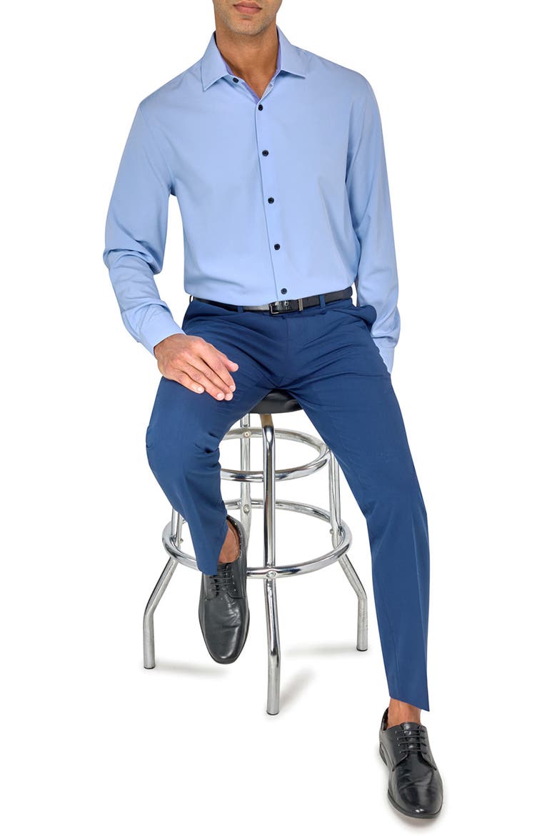 Slim Fit Performance Dress Shirt, Alternate, color, ICE BLUE