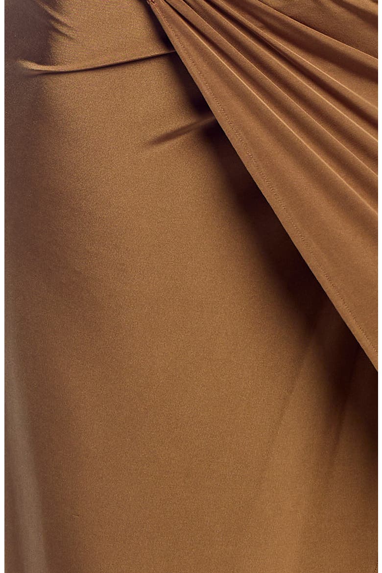 Ferris Draped Midi Skirt, Alternate, color, Camel