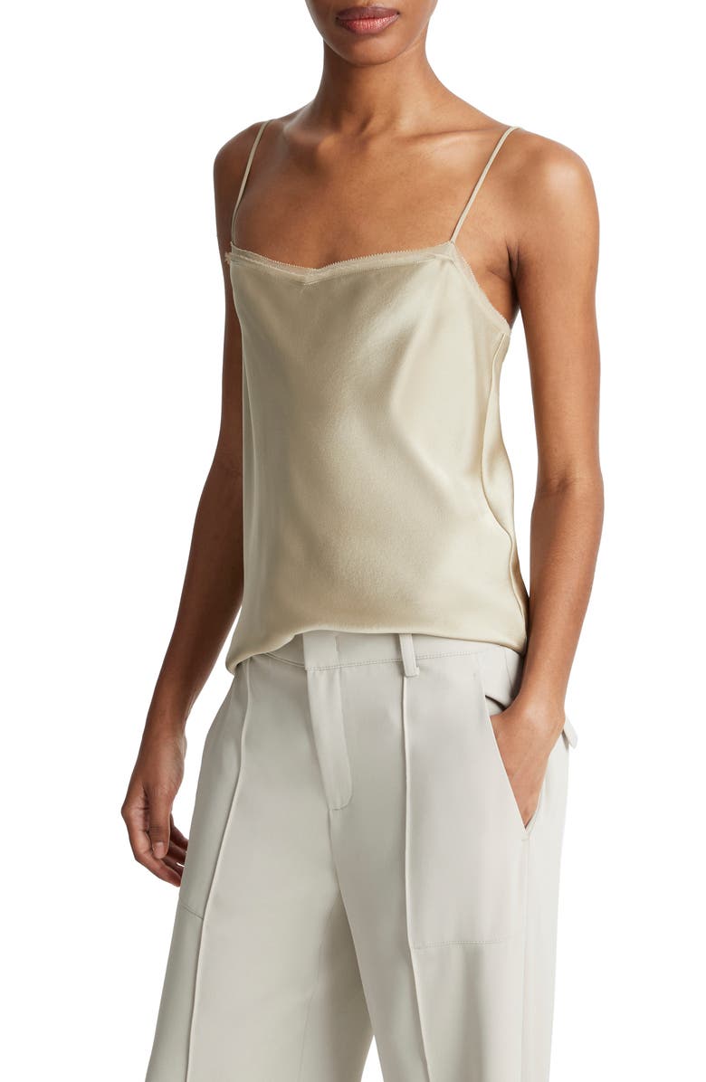 Vince Chiffon Trim Satin Camisole, Alternate, color, 