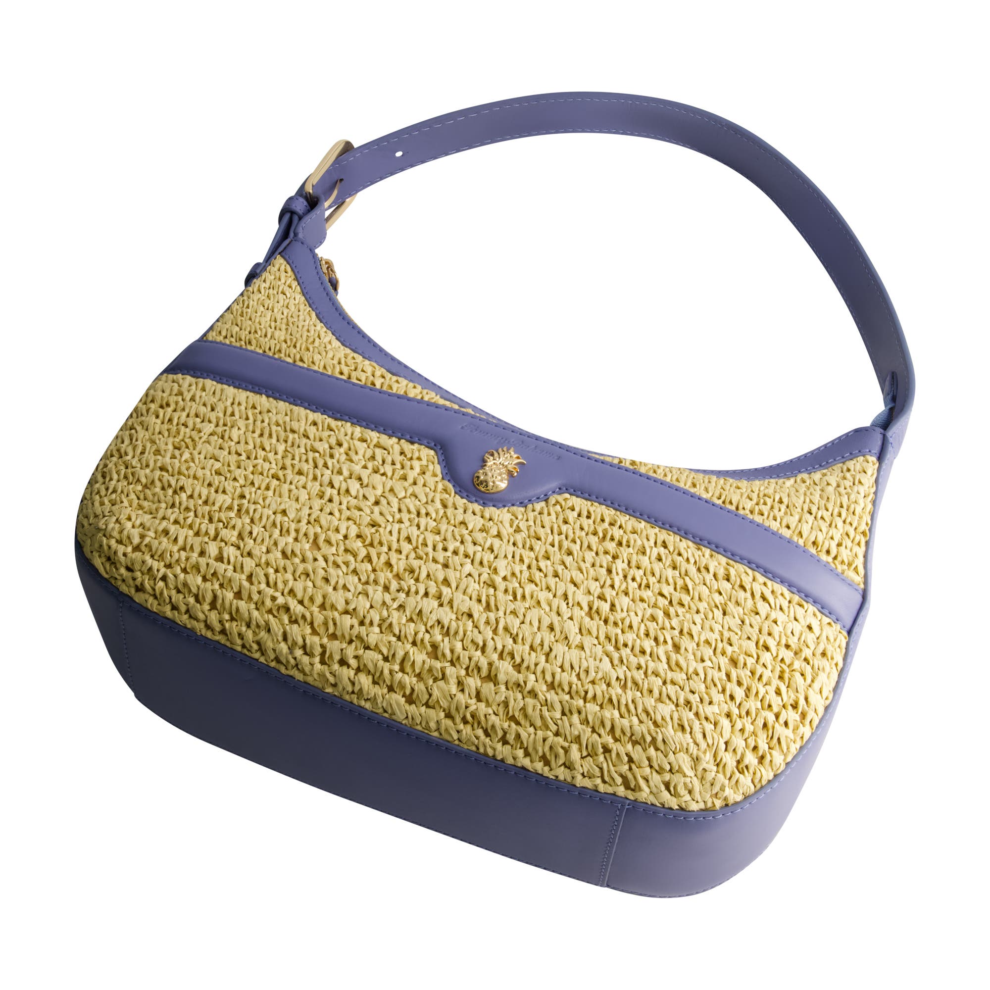 Tommy Bahama Soft Straw Zip-Top Hobo, Alternate, color, Blue