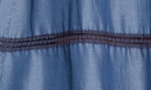 Standards & Practices Lace Inset Tencel® Lyocell Midi Dress In Blue Rinse