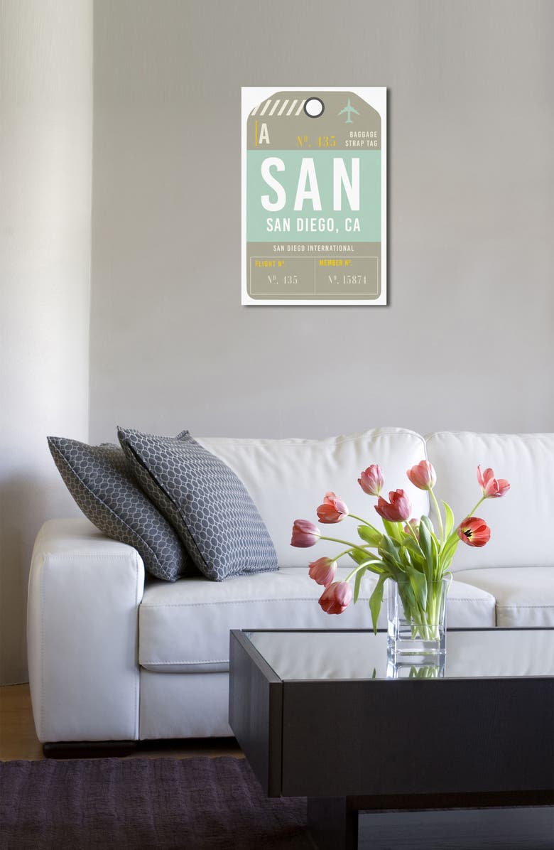 Oliver Gal San Diego Luggage Tag Wall Art, Alternate, color, 
