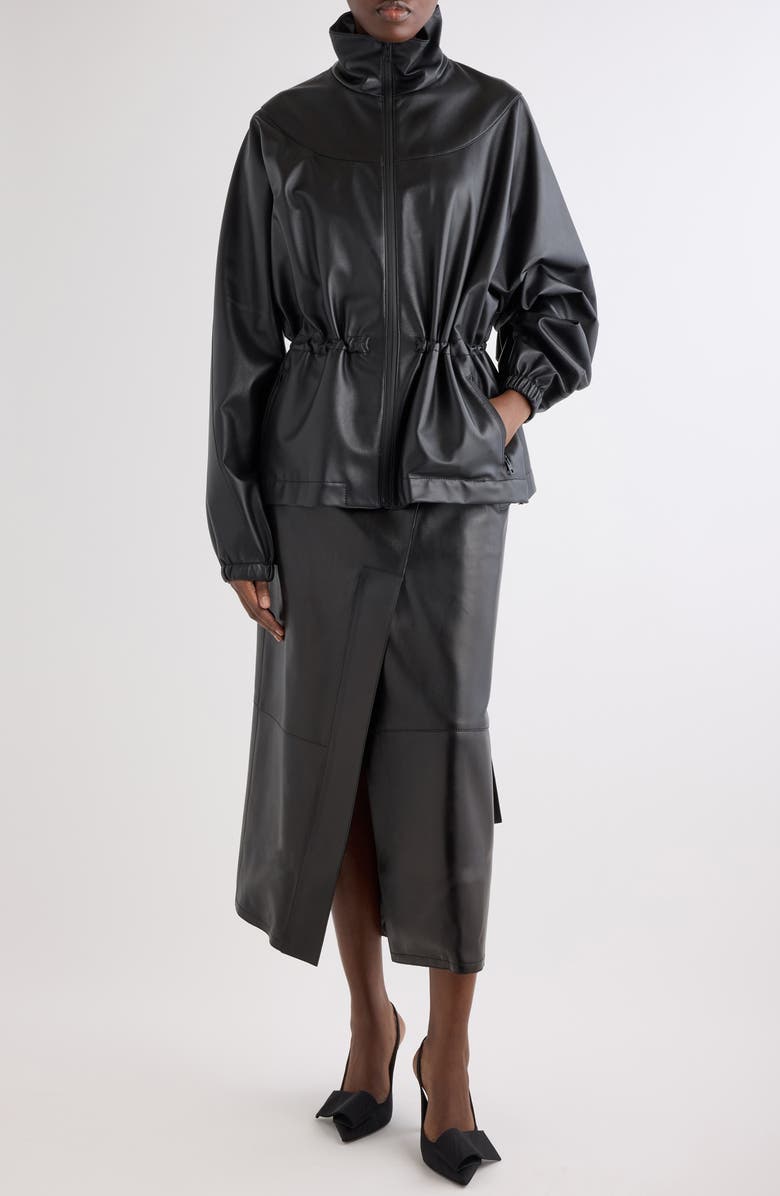 Givenchy Gathered Leather Jacket, Alternate, color, Black